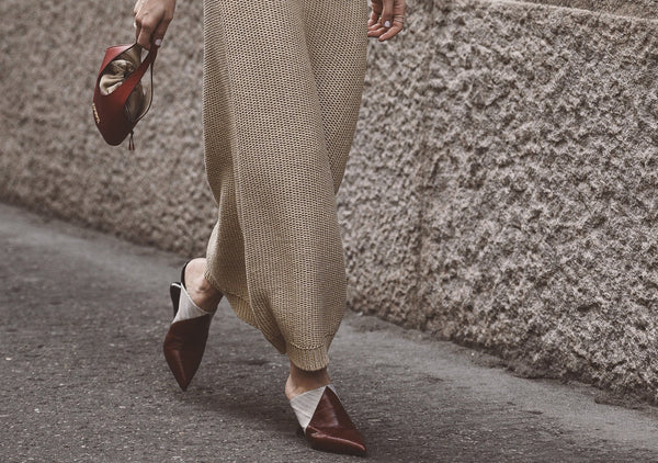 Two-Tone Pointed Toe Slip Wedge Heels: A Fall Fashion Staple