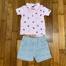 PRE-OWNED - Carter's Tropical Print  2 Piece Polo and Short Set Size 9 Months Style and Give Secondhand Shopping for Good