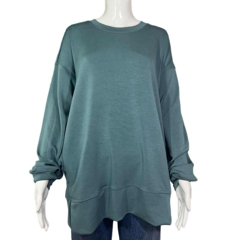 PRE-OWNED -  Sage Collective Long Sleeve Crew Scuba Cozy Top Style and Give - Size Large - Preloved Shopping 