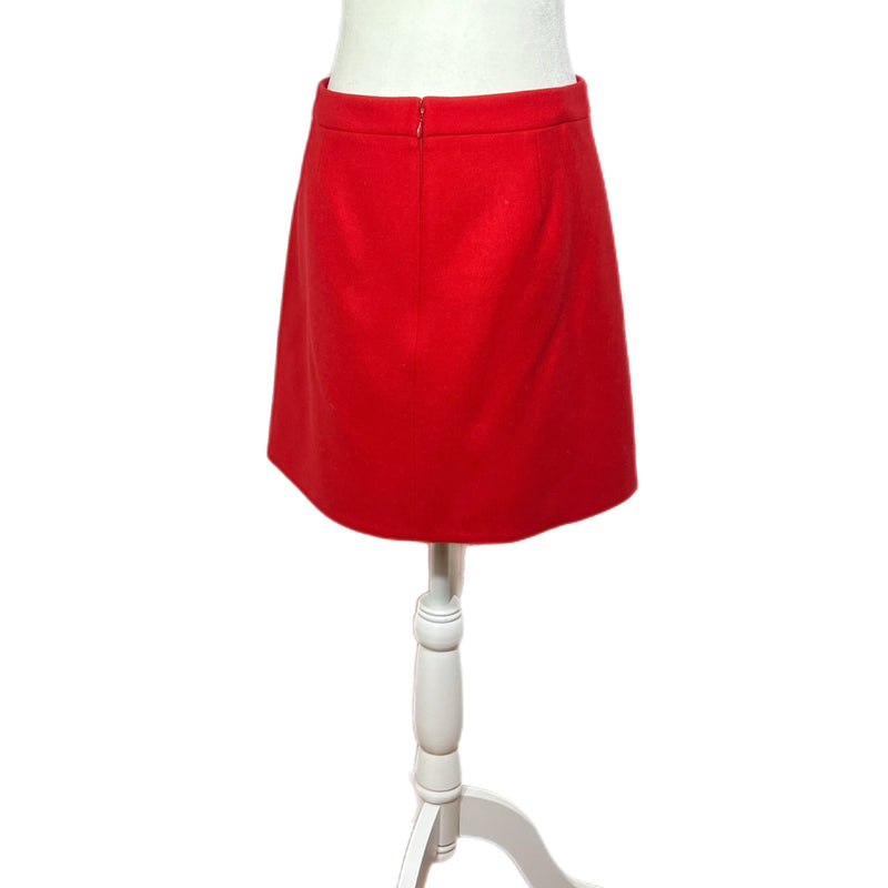 PRE-OWNED - J.Crew Red Wool Skirt with Ruffle Detail