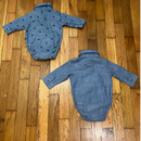 PRE-OWNED - Carter's Just One You Set of Button Down Collard Long Sleeve Bodysuits - 3 Months