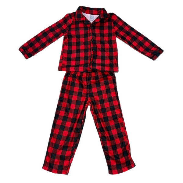 Carter's Boys Buffalo Long Sleeve Plaid Matching Pajama Set Preowned 