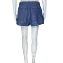 PRE-OWNED - J.Crew Blue Linen Side Ruffle Detail Shorts
