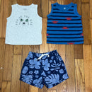 PRE-OWNED - Carter's Fun in the Sun (2) Tanks and Short Set - 9 Months Style and Give Secondhand Shopping 