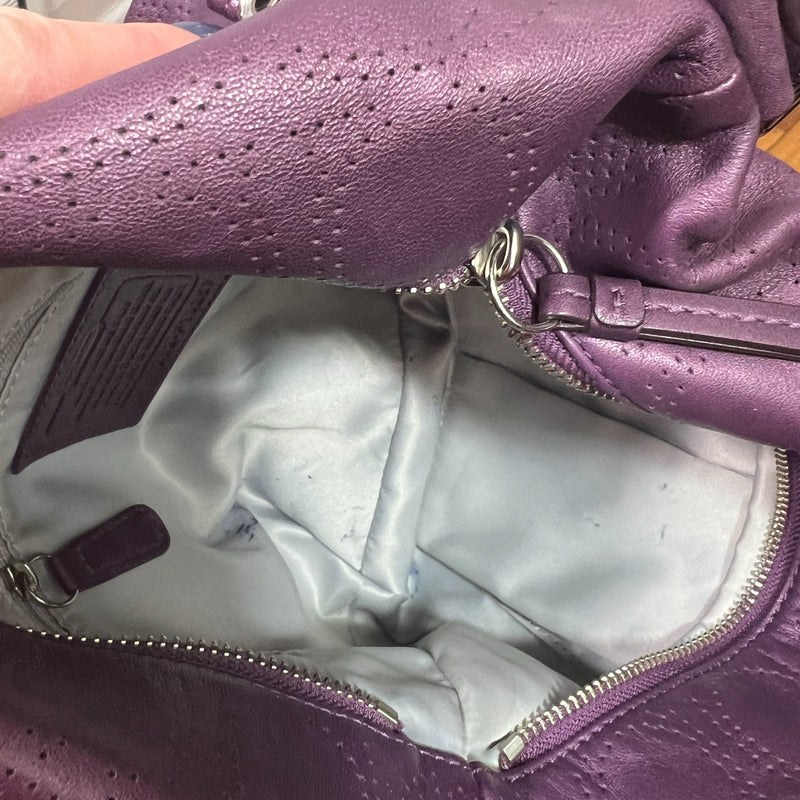 PRE-OWNED - Coach Purple Leather Handbag