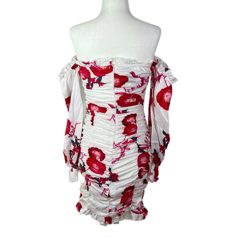 PRE-OWNED -  Eilly Bazaar Floral Off the Shoulder Mini Dress