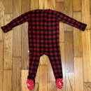 PRE-OWNED - Posh Peanut Red & Black Buffalo Plaid Onesie Size 0-3 Months