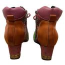 PRE-OWNED - Unbranded Floral Patterned Block Heel Lace up Ankle Boots