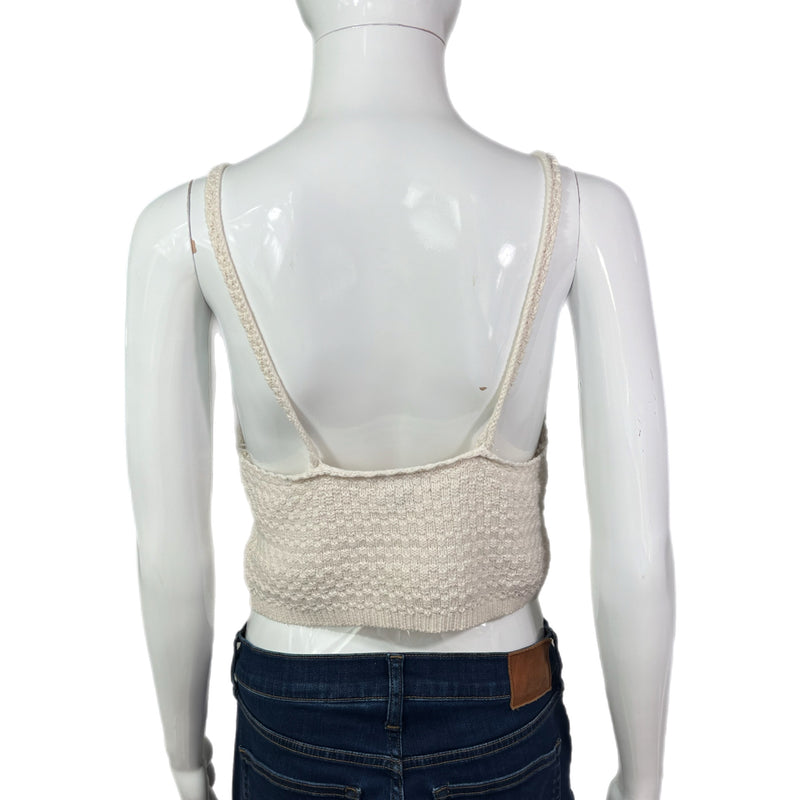 PRE-OWNED - Wild Fable Spaghetti Strap Sweater V Neck Cropped Shirt