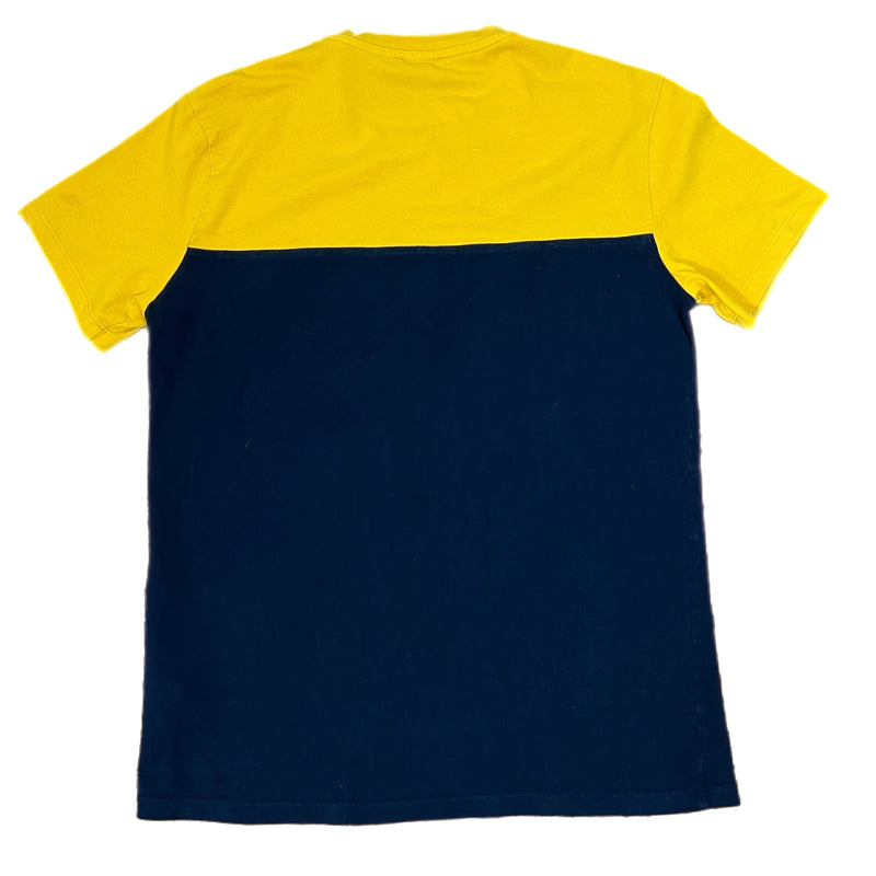 PRE-OWNED - Forever 21 Men's Navy & Yellow Short Sleeve T-Shirt