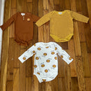 PRE-OWNED - Kit + Pearl Set of 3 Long Sleeve Bodysuits Size 3 to 6 Months Style and Give Secondhand Shopping 