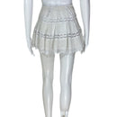 PRE-OWNED - Charo Ruiz White Greta Lace Trimmed Mini Skirt Size XS