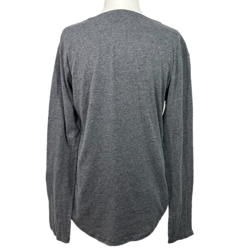 Pre-Owned - Men's Carbon Gray Longer Length Long Sleeve T-Shirt with Open Pocket