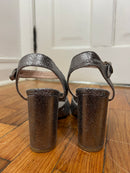PRE-OWNED - TOPSHOP RADIANT Metallic Silver Sandals Size 37