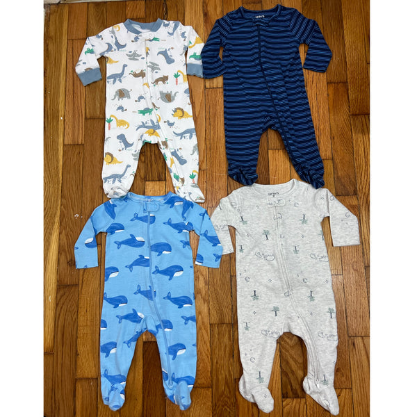 PRE-OWNED - Carter's Just One You Set of 4 Footed Onesies 6 Months Style and Give Secondhand Shopping