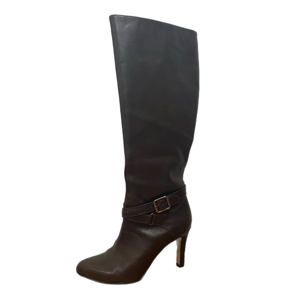 PRE-OWNED - Ann Taylor Brown Knee High Leather Boot Style and Give secondhand Shopping size 6pm