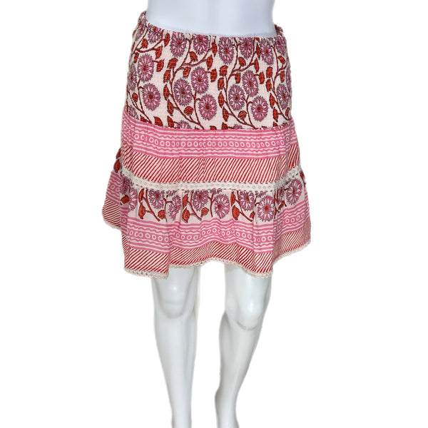 PRE-OWNED - Bell Pink Printed Mini Skirt Size S Style and Give Luxury Resale Fashion on a Budget