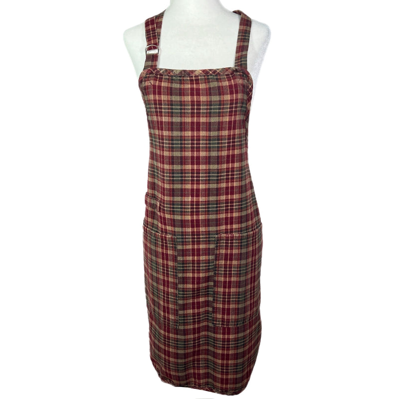 PRE- OWNED - Plaid Adjustable Aprons