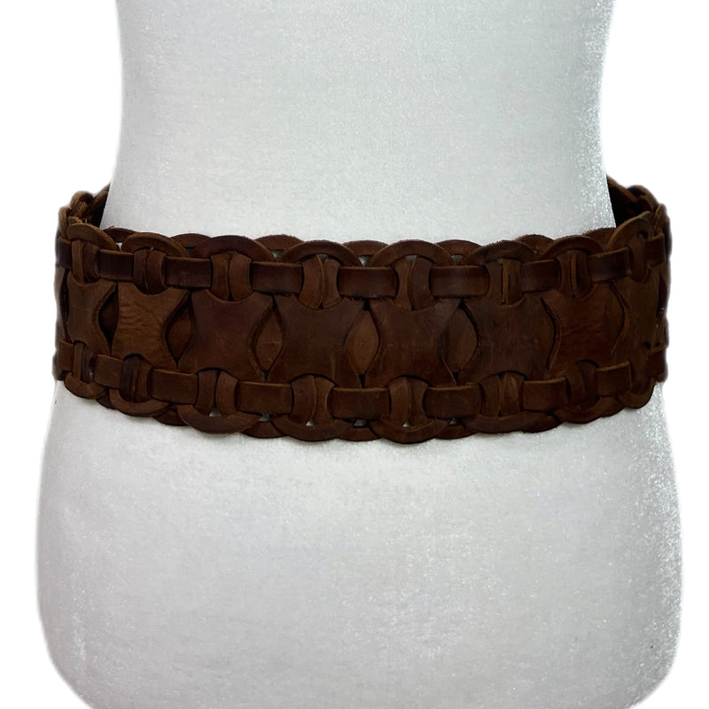 PRE-OWNED - Braided Genuine Leather Belt