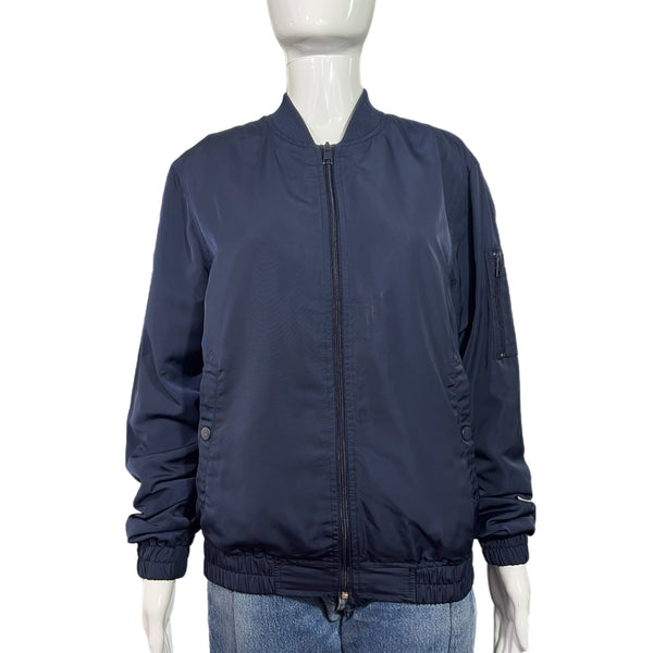 PRE-OWNED - Forever 21 Men's Navy Lined Bomber Jacket Resale Shopping 