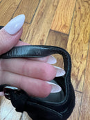 PRE-OWNED- Stuart Weitzman Black Suede Sandal