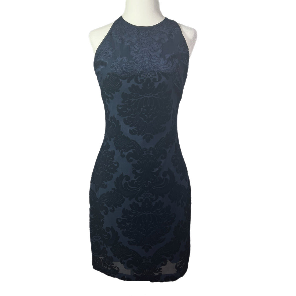 Pre-owned - B. Darlin Juniors 7/8 Sleeveless Navy Patterned Dress Pre-owned - B. Darlin Juniors 7/8 Sleeveless Navy Patterned Dress
