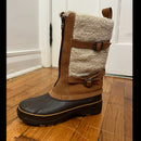 PRE-OWNED - KHOMBU Insulated Waterproof Brown Faux Fur with Real Leather Trim Boots Size 7 Style and Give Secondhand Preloved Shopping 