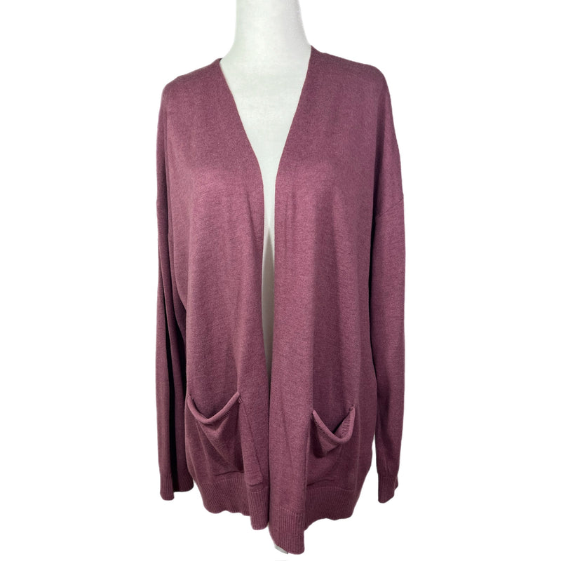 PRE-OWNED - Maurices Mauve Open Front Long Sleeve Cardigan Size XL