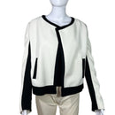 PRE-OWNED - Ann Taylor Ivory  and Black Jacket Size Small