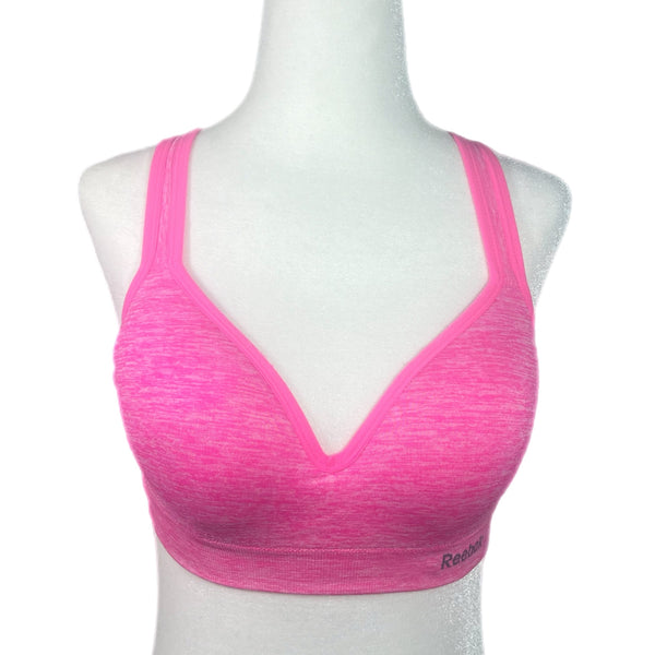  Rebook Pink Sports Bra Size Medium Preowned