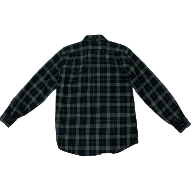 PRE-OWNED - Eddie Bauer Relaxed Fit Grey Plaid Long Sleeve Shirt