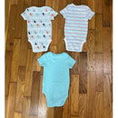 PRE-OWNED - Cloud Island Set of 3 Short Sleeve Bodysuits - Size 3 to 6 Months