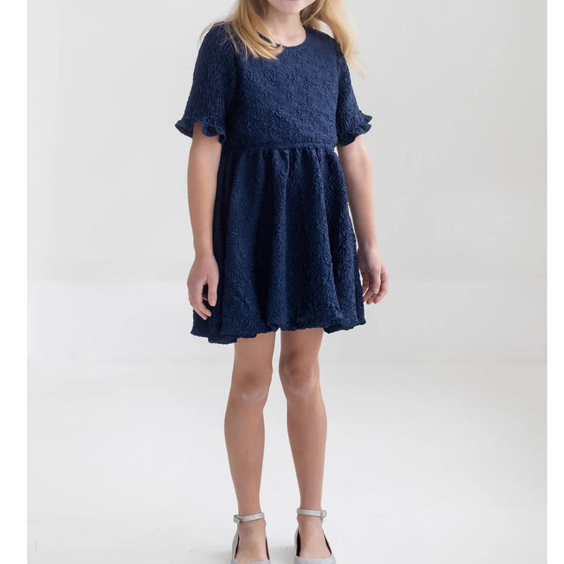PRE-OWNED - Isobella & Chloe Navy Nightingale Dress - Size 3T