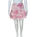 PRE-OWNED - Generation Love Pink Tie-Dye Printed Ruffle Tiered Mini Skirt Size S Style and Give High end Luxury Fashion Shopping for good