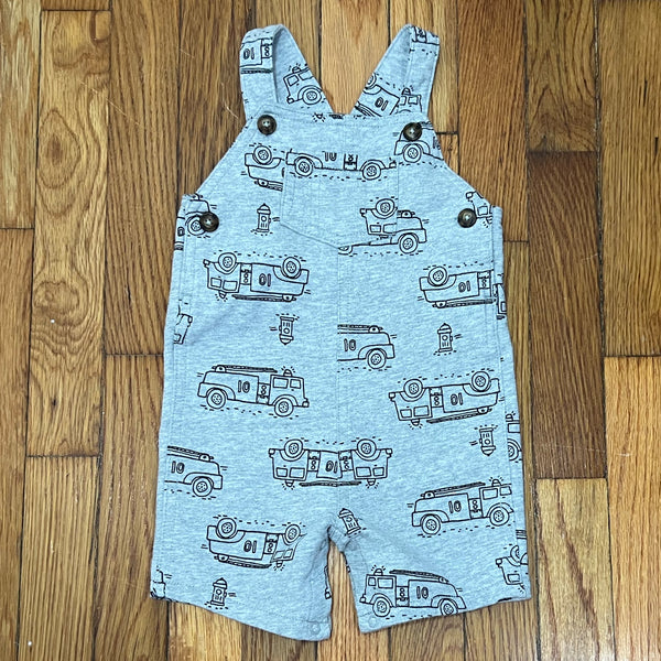 PRE-OWNED - Carter's Grey & Navy Construction Truck Overalls Size 18 Months style and Give Secondhand Shopping 