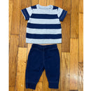 PRE-OWNED - Carter's 2 Piece Baby Boy Navy Short Sleeve Shirt with Joggers Set Size 3 Months Style and Give Secondhand Shopping for Good