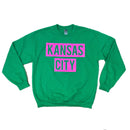 PRE-OWNED - Pink Dinosaur Gildan Heavy Blend Kansas City Sweatshirt size Medium