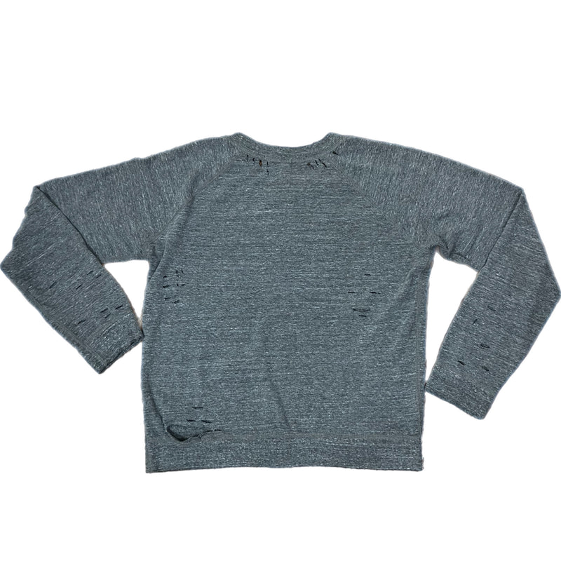 PRE-OWNED - Monrow Grey Distressed Sweatshirt