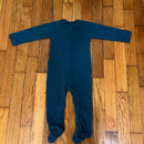 PRE-OWNED - Land of Nod Blue Long Sleeve Footed Onesie Size 6 to 12 Months