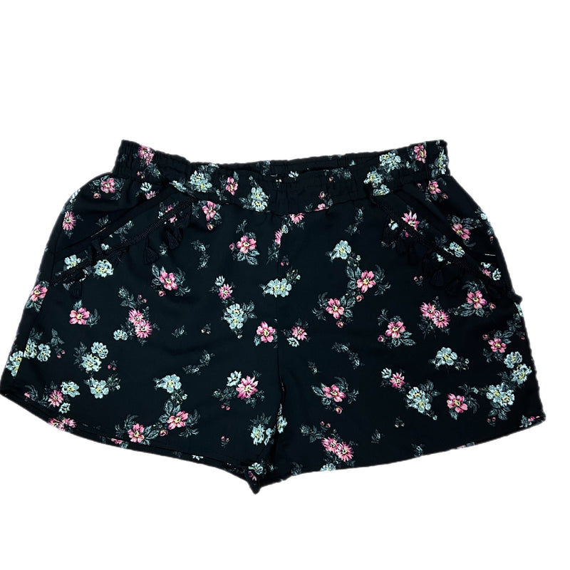 PRE-OWNED - Maurices Black Floral Print with Tassel Detail Shorts Size 1