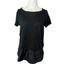 J.Crew Short Sleeve Blouse Preowned Size XS Black 