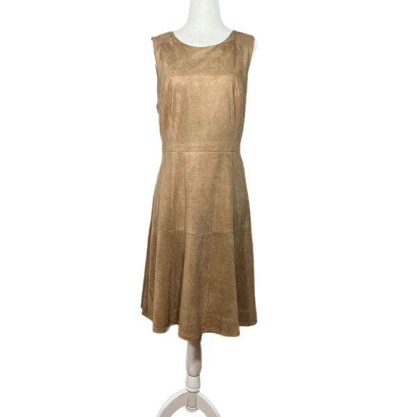 PRE-OWNED - ALFANI Brown Faux Suede Dress secondhand shopping size 8 Style and Give