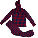 PRE-OWNED - Janie and Jack Boys Red Tartan Hooded Sweatshirt with Matching Jogger Size 12