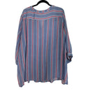 PRE-OWNED - Avenue Blue Striped Three Quarter Sleeve Button-up Shirt