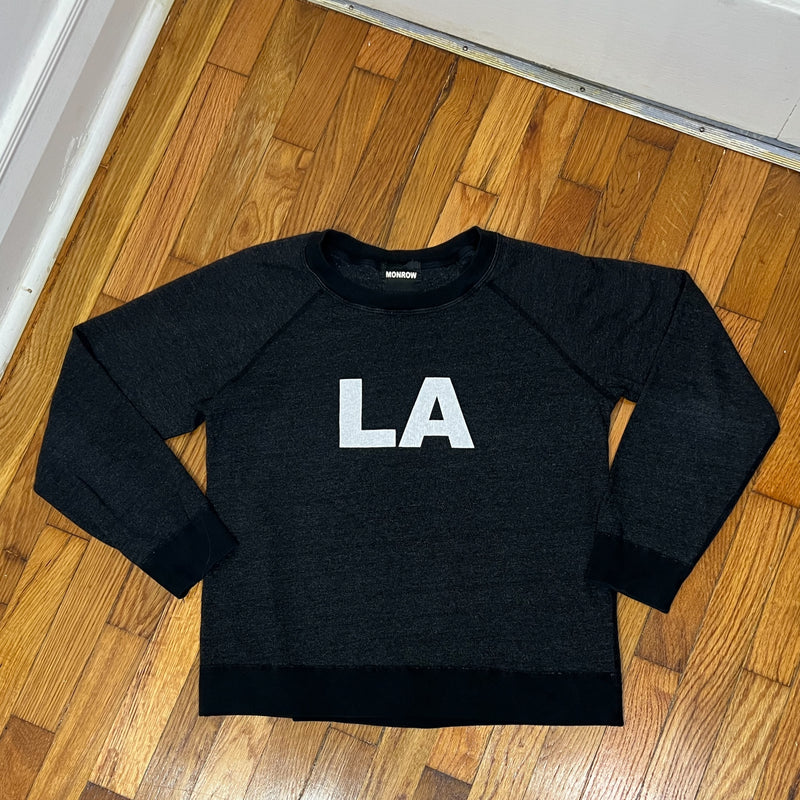 PRE-OWNED - Monrow Dark Heathered Charcoal LA Sweatshirt size small