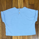 PRE-OWNED - Zara Light Blue Short Sleeve Rolled Cuff Crew Neck T-Shirt - Size 6 to 9 Months