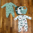 PRE-OWNED - Carter's Just One You Set of 2 Long Sleeve Onesies with 3 Matching Bibs 3 Months