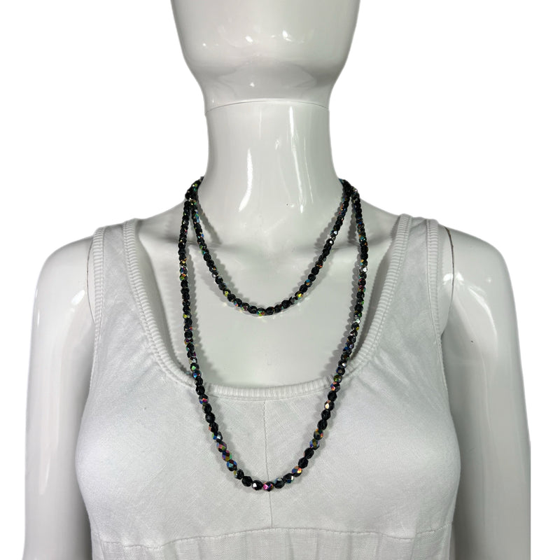 Black Iridescent Beaded Necklace Preowned Shopping