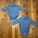 PRE-OWNED - Carter's Just One You Set of Button Down Collard Long Sleeve Bodysuits - 3 Months style and give secondhand shopping