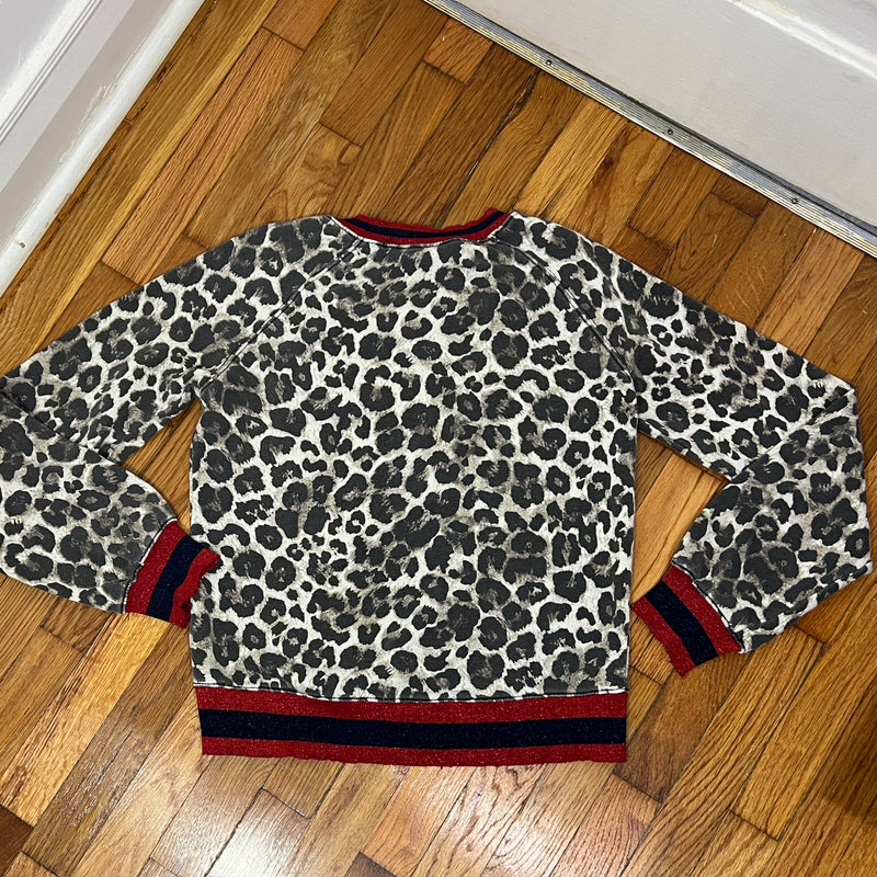 PRE-OWNED - Pam & Gela Animal Print Distressed Sweatshirt